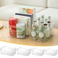 thumbnail image 1 of Fiudx Contenedor de Almacenamiento de Plástico Grande, Organizador Multifuncional con Asas, Ideal para Baño, Tocador, Armario o Cocina, Ligero y Compacto, Material Pet Transparente, Tamaño Mediano, 1, 1 of 3