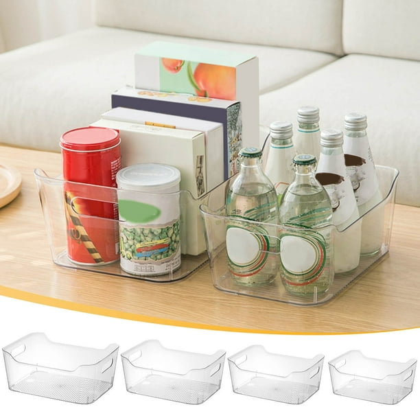 Caja de almacenamiento de plástico transparente con asa (1 unidad) ideal para organizar maquillaje y artículos de tocador Perfecta para colocar en la encimera el armario o como