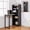 Black, variant on Haooyeah Foldable Desk with Bookshelf, 2-in-1 Space-Saving Computer Desk, Storage Shelves, Built-in Power Outlet, Easy-Fold Desk, White