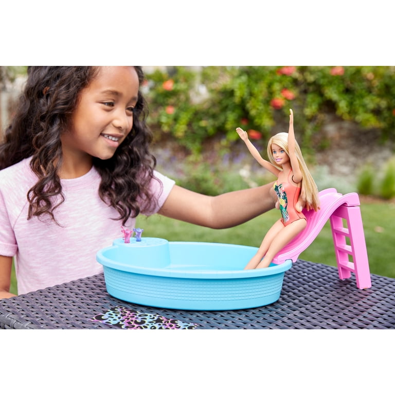 Barbie Swimming Set: Blonde Doll with Water Play Pool, Slide  display picture 3