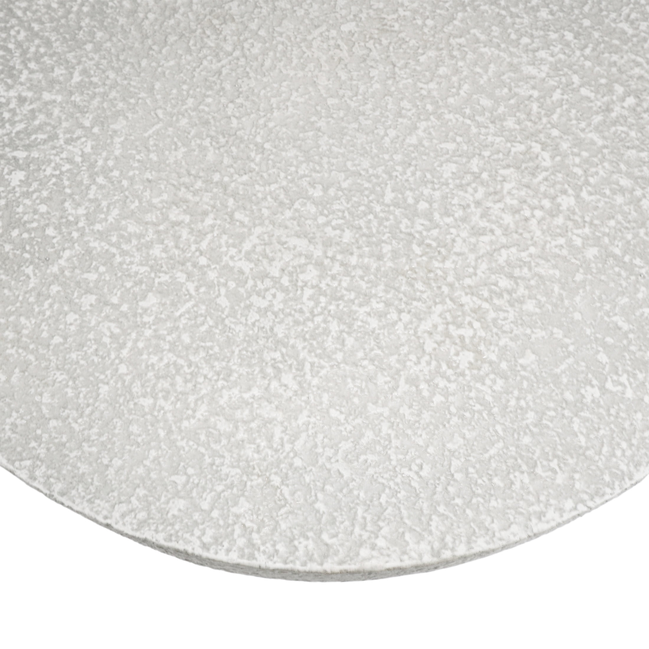 Aurelia Outdoor Patio Round Side Table, MGO, Antique White + Natural Wood Finish