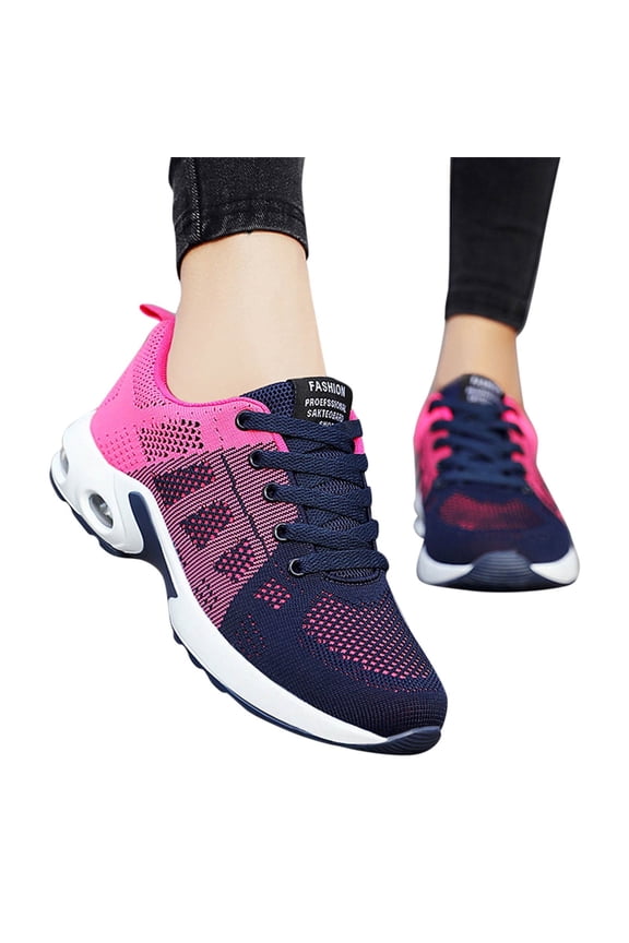 Women's Casual Air Cushion Athletic Shoes Korean Student Version Fashion Breathable Sports Shoes.