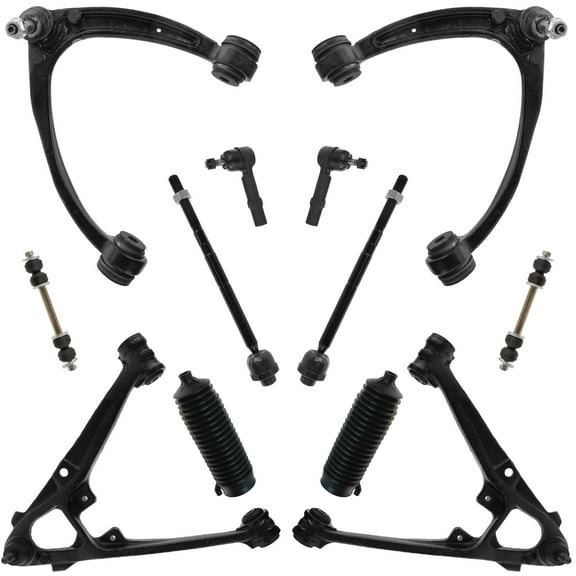 TRQ 12 Piece Steering Suspension Kit Control Arms Tie Rods Sway Bar Links New PSA64896