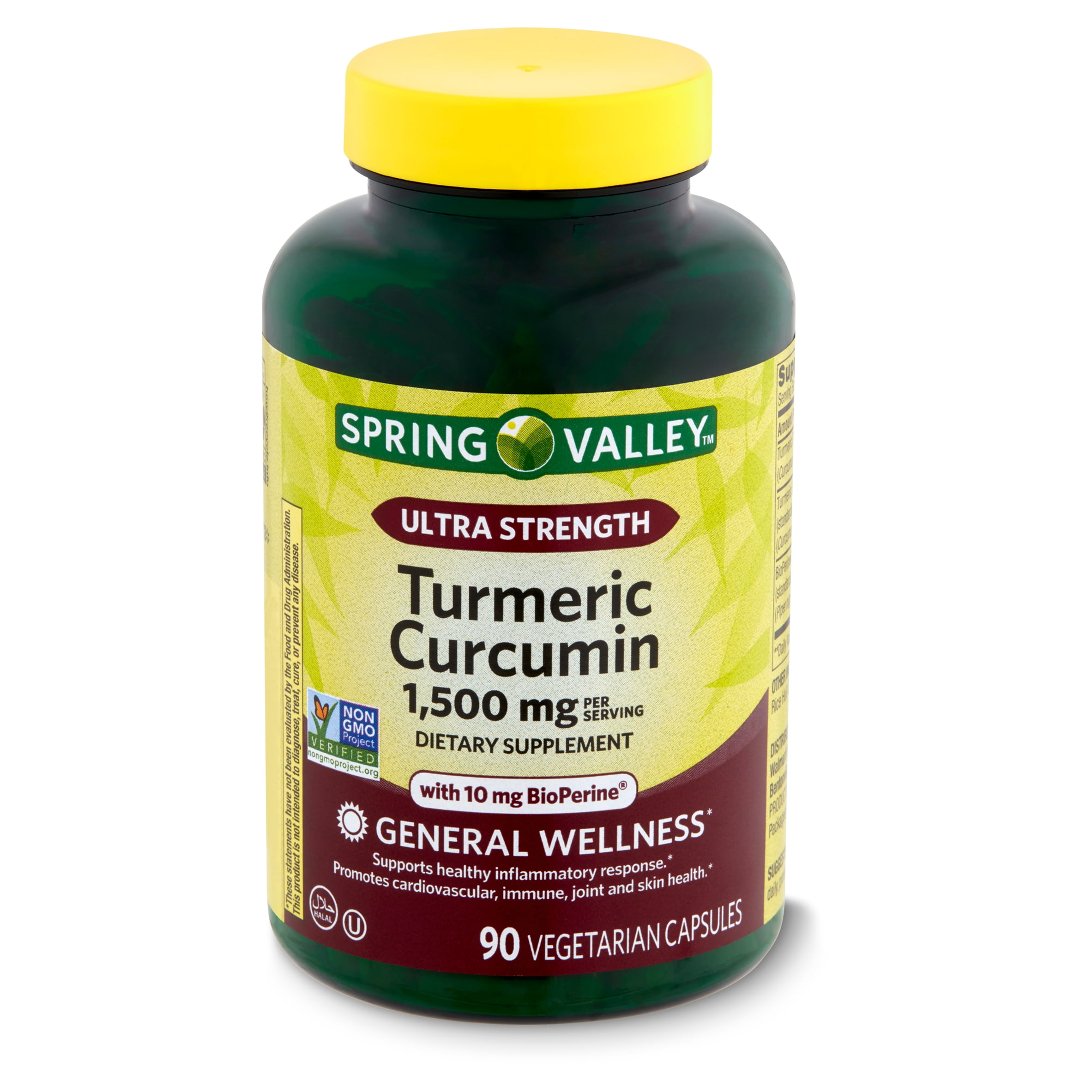 Spring Valley Ultra Strength Turmeric Curcumin Dietary Supplement ...