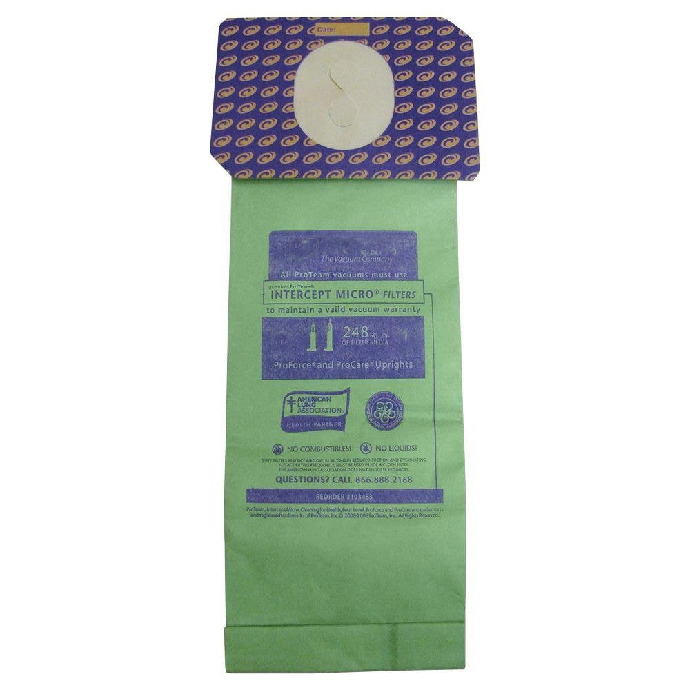1500 Series Upright 10 ProTeam Vacuum Bags Part 103483 Qty-1PK 