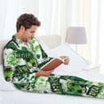 thumbnail image 4 of Mens Pajamas Set, Football 7 Button Down Long Sleeve Loungewear Sleepwear Pjs sets for Men, 4 of 5