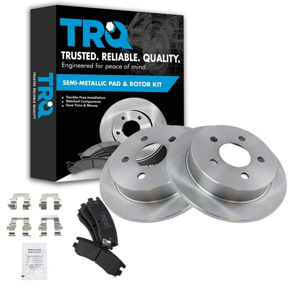TRQ Rear Semi Metallic Brake Pad & Rotor Kit Fits Select Buick Chevy Pontiac Olds