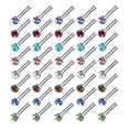 thumbnail image 1 of Aros para la nariz, joyería para la fosa nasal, aros, pendientes para la nariz, varias piezas para mujeres y niñas. 24 piezas- Multicolor, 1 of 6