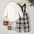 thumbnail image 2 of Paguaki Baby Boy Clothing Set Winter Baby Boy Clothes Outfits Romper And Bow Tie Plaid Suspenders Pants Gentleman Set 0 6 9 12 18 24 Months, 2 of 4