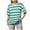 Green, variant on fatyb Oversized T Shirts for Women Striped Crew Neck Casual Tee Shirts Loose Womens Summer Blouse Tops