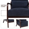thumbnail image 4 of Nmkwnr Upholstered Club Chair Accent Chair with Wood Frame and Lumbar Pillow, Modern Armchair for Living Room, Bedroom, Office, Blue, 4 of 9