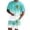 Mint Green, variant on KKBOTIVE Men's 2 Piece Outfit Set Button Down Crewneck Short Sleeve Tee and Shorts Summer Adult Tracksuits, Mint Green Size: M