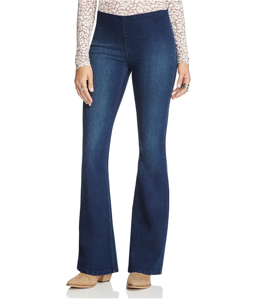 Free People - Free People Womens Pull On Flared Jeans - Walmart.com