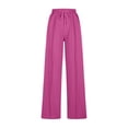 thumbnail image 4 of cocolona Sweatpants for Women with Pockets, Wide Leg Baggy Red Sweatpants High-Waisted Drawstring Joggers Pants Lounge Trousers, 4 of 6