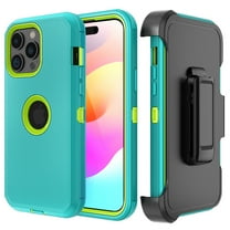 TASHHAR for iPhone 16 Case with Belt Clip Holster Military Grade Heavy Duty Protection 3 in 1 Shockproof Armor Rugged Durable Detachable iPhone 16 6.1 inch 2024 Phone - Green Yellow