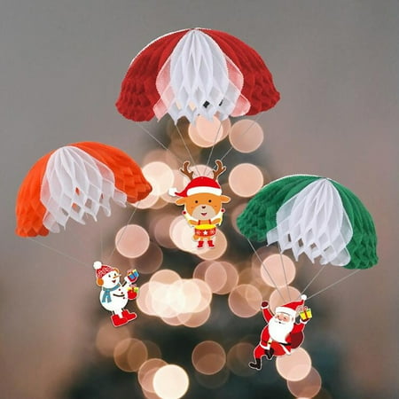 

Pgeraug Pendants Parachute Decoration Christmas Snowman Pendants Scene Santa Pendant Home Decor Hangs Multicolor