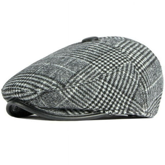 SikaFu Berets Mens Caps Warm Winter Hats for Men Vintage Octagonal Newsboy Flat Caps for Men Plaid Earflap Hat Mens Beret Caps