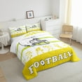 thumbnail image 4 of Football Comforter King Size,Teens Rugby Bedding Sets for Football Player,White Yellow Sports Comforter Sets,Football City Team Duvet Insert with 2 Pillowcases(Los Angeles), 4 of 7