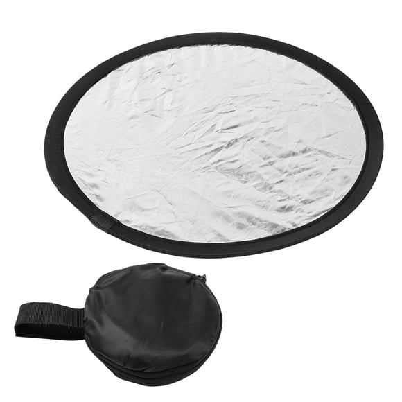 Unique Bargains 12' Photography Light Reflector, Nylon Double Sided Diffuser Panel for Studio Photo, Silver/White