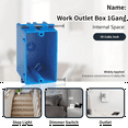 thumbnail image 4 of 10-Pack Single Gang Electrical Box, New Work Box 1 Gang, Work Electrical Nail Outlet Box, 18 Cu. in, Switch/Outlet Box, 4 of 7