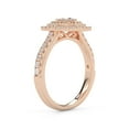 thumbnail image 4 of AFFY Double Halo Engagement Rings for Women, 1.00 Carat (ctw) Princess Cut Lab Grown Diamond Anniversary Wedding Ring In 14K Rose Gold Over Sterling Silver F-G-H, SI Quality Ring Size-5, 4 of 6