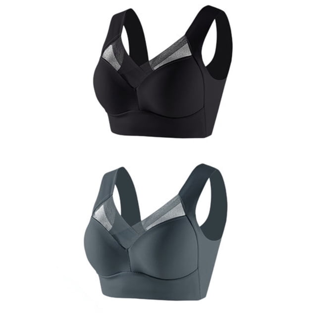 2PC Women's Large Strapless Lace Bra - Tank Top Underwear, Thin Side Fold Adjustable Gather
