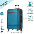 thumbnail image 2 of 28 Inch Vintage Luggage with TSA Lock & Spinner Wheels, Expandable Lightweight Suitcase, Blue, 2 of 8