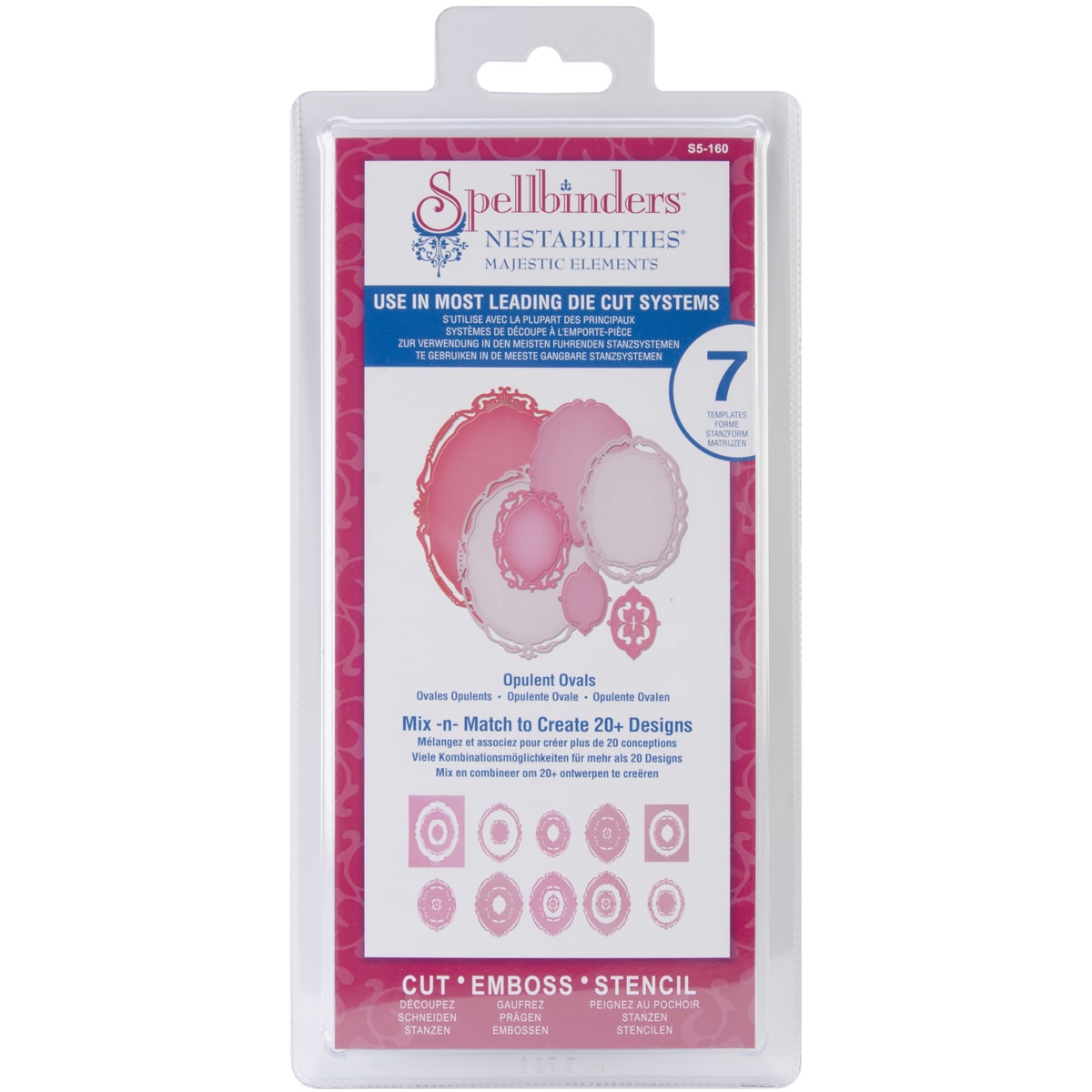 Spellbinders Nestabilities Majestic Elements Dies-Opulent Ovals, Pk 1