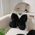 thumbnail image 4 of Black Butterfly Design Pillow, Modern Velvet Cushion for Sofa, Lumbar Support for Long Sitting, 4 of 6