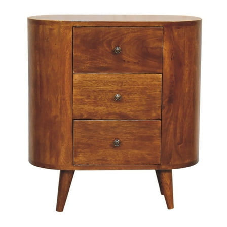 Lesuto Mini Chestnut Cabinet - Nordic Style, Wood, 1 Drawers
