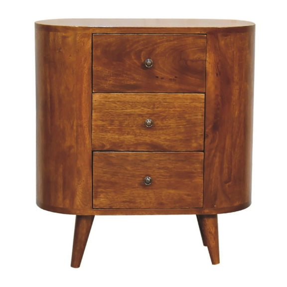 Lesuto Mini Chestnut Cabinet - Nordic Style, Wood, 1 Drawers
