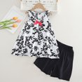 thumbnail image 7 of Summer Casual Clothes Girls Loungewear Flowy Pleated Tank Tops Shorts 2 Piece Cute Clothing Sets for Kids Black, 5 Years, 7 of 7