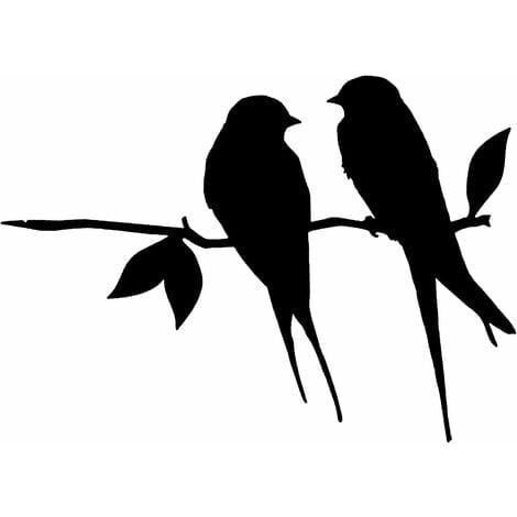Decoración de pájaros de metal – Decoración de pared de hierro forjado con colibrí negro | Silueta de estatuas de pájaros Ha-nging para patio al aire libre, césped, jardín, hogar