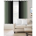 thumbnail image 3 of Blackout Curtains for Bedroom, Sage Green Black Ombre Room Darkening Window Drapes for Living Room, Gradient Contemporary Abstract Art Thermal Insulated Grommet Curtains, 42x54 inch, 2 Panels, 3 of 9