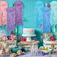 thumbnail image 4 of Toorise 6Pcs Jellyfish Paper Lantern Set Gradient Colorful Jellyfish Hanging Lantern Decorative Blue Purple Pink Mermaid Theme Paper Lamp Reusable Sea Party Paper Lantern for Birthday Party, 4 of 10