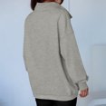 thumbnail image 4 of Soft Womens Oversized Henley Collar Sweatshirt with Button Closure Fleece Lined Long Sleeve Pullover for Casual Daily 2026 Light Gray S, 4 of 5