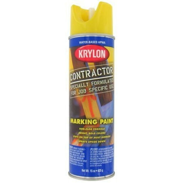 Krylon 7317 15 Oz APWA Utility Yellow Water Based Marking Spray Paint