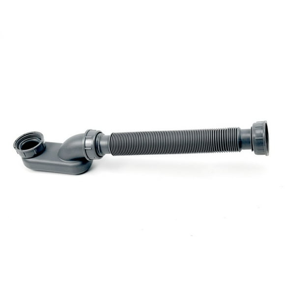 Low Profile Flat P Trap Flexible Drain Pipe Bathtub Shower Water Hose Plumbing