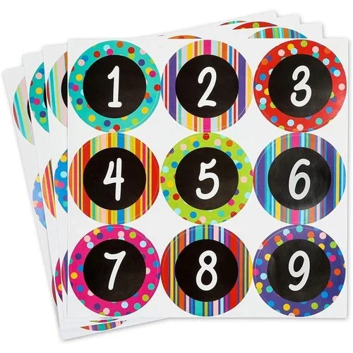 Number Stickers For The Office, Classrooms (4 Inches, 36 Pack)