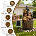 thumbnail image 6 of Solar Water Fountain Outdoor Rustic Pump and Barrel,4 Tiered Cascading Bowl Solar Powered Water Fall Fountains Outside Feature with LED Lights for Garden, Patio, Porch, Backyard Decor, 6 of 8