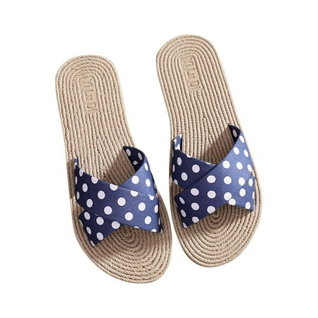 

Womens Slippers Summer Ladies Slippers Polka Dot Polka Dot Holiday Beach Shoes