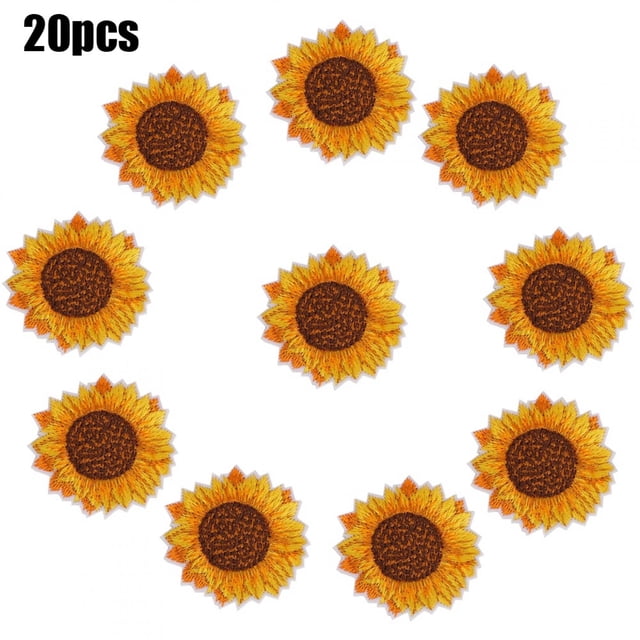 Apliques, 20 piezas, patrón de girasol, parche para coser ropa, apliques a medida para la perfección Jadeshay A