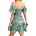thumbnail image 3 of Summer Floral Print Women Square Neckline Ruffle Mini Dress, 3 of 6