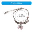 thumbnail image 3 of ibranting Steel Butterfly Beaded Bracelet Anklet with Adjustable Bowknot Chain for Women Girls Kids Special Occasions, 3 of 5