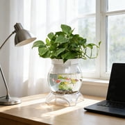 Plastic Aquaponic Fish Tank, Large Bowl Shatterproof Ecosystem Aquarium, Aquaponic with Base and Top, Clear Clarity for Terrarium, Flower Vase Fish Centerpiece Gifts, Desktop Fish Bowl
