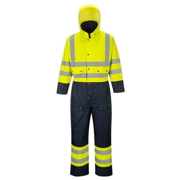 Utility Pro High Visibility Waterproof Rain Pants – Black/Yellow, ANSI Class E, Elastic Waist (Medium)