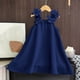 thumbnail image 4 of Vestido sin mangas con cuello redondo hasta la rodilla para niña, vestido con tirantes de color liso con flores tridimensionales, vestido de princesa para boda, cumpleaños, vestido de poliéster para n, 4 of 4