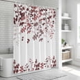 thumbnail image 6 of Leaves Shower Curtain, Waterproof Shower Curtains for Bathroom, Pink Brown Summer Botanical Washable Fabric Bathtub Curtain Set Bath Decor with 12 Hooks 48"x72", 6 of 8
