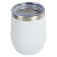 thumbnail image 1 of Taza de acero inoxidable 304 de 12 oz con forma de cáscara de huevo y aislamiento en forma de U, taza grande para vino con forma de cáscara de huevo, color blanco, 12 oz, 1 of 12