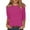79# Hot Pink, variant on DENGDENG 3/4 Sleeve Tops for Women Summer Casual T-Shirts Petite Boat Neck Elbow Blouse Solid Color Three Quarter Length Tunics Dressy {444} with Pocket Black L